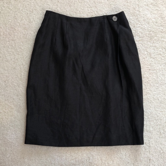 Ann Taylor Studio 100% linen black skirt size 4 - Picture 4 of 6